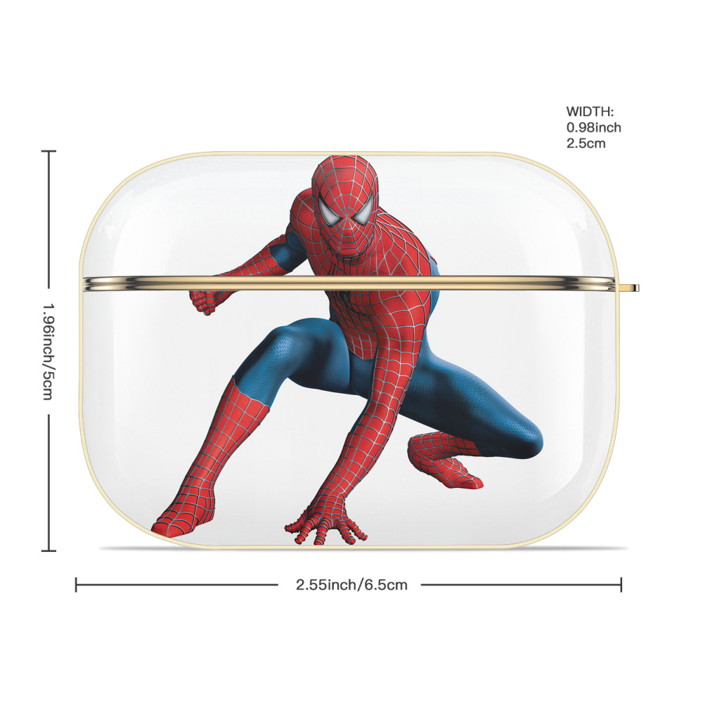 Spider Man スパイダーマン 【AirPods Pro用】ハードシェル保護ケース｜耐衝撃・防指紋・カラビナ付き商品仕様