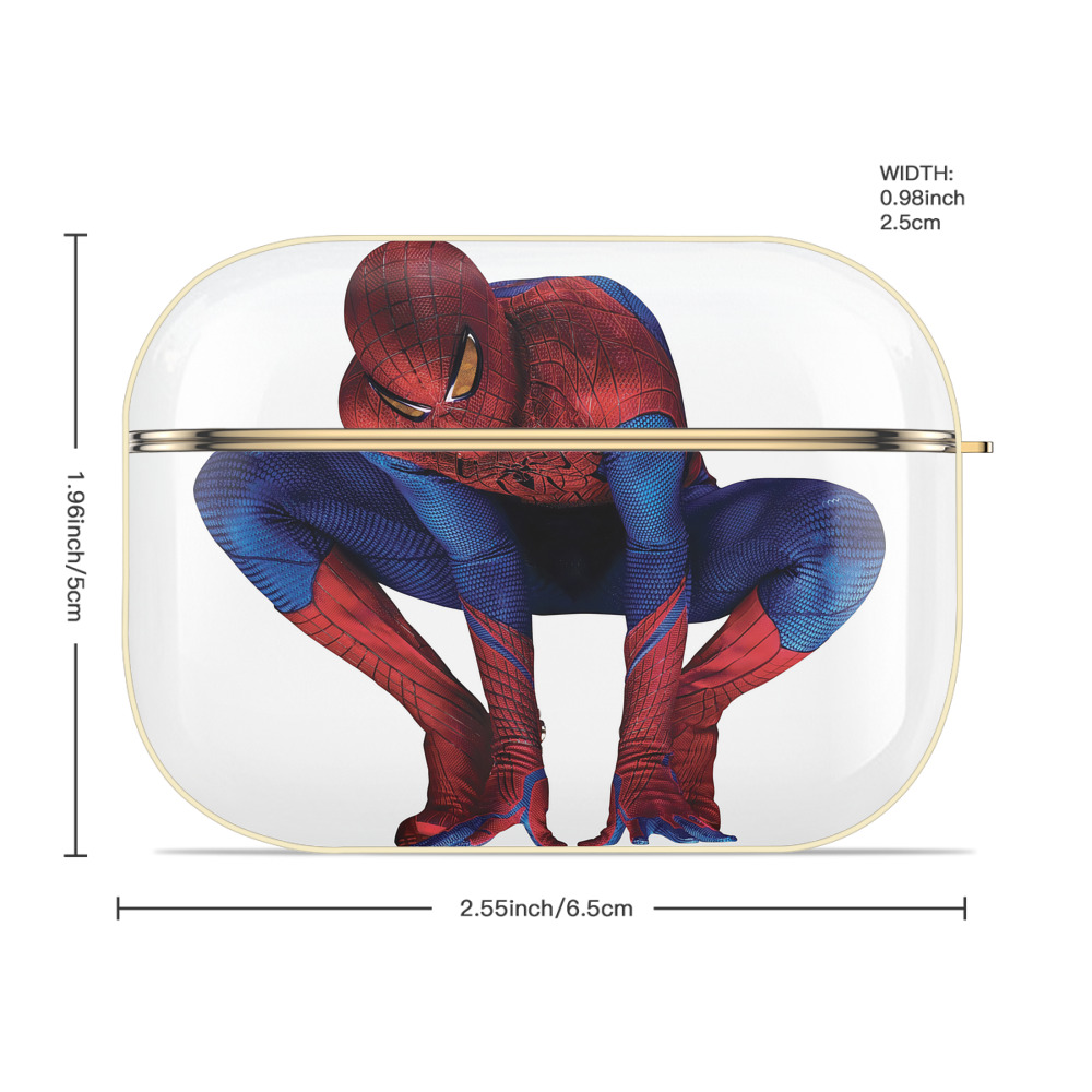 Spider Man スパイダーマン 【AirPods Pro用】ハードシェル保護ケース｜耐衝撃・防指紋・カラビナ付き商品仕様
