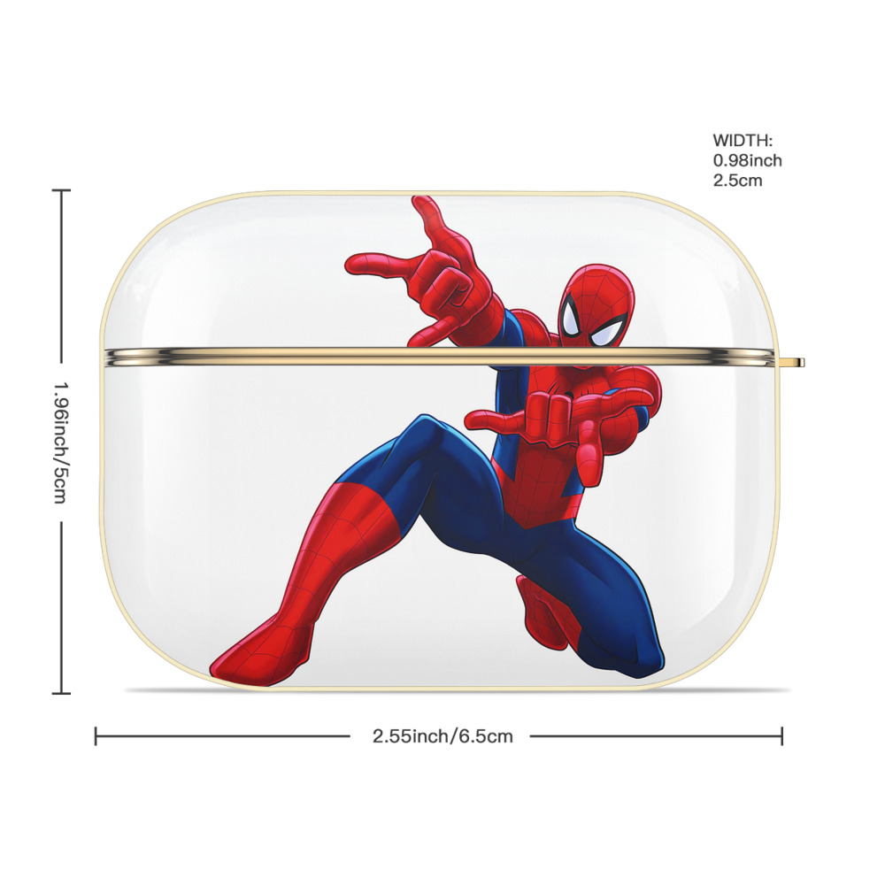 Spider Man スパイダーマン 【AirPods Pro用】ハードシェル保護ケース｜耐衝撃・防指紋・カラビナ付き商品仕様