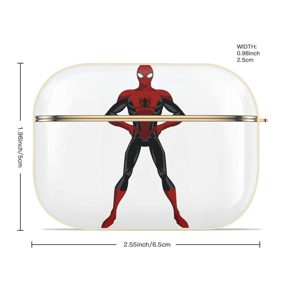 Spider Man スパイダーマン 【AirPods Pro用】ハードシェル保護ケース｜耐衝撃・防指紋・カラビナ付き商品仕様