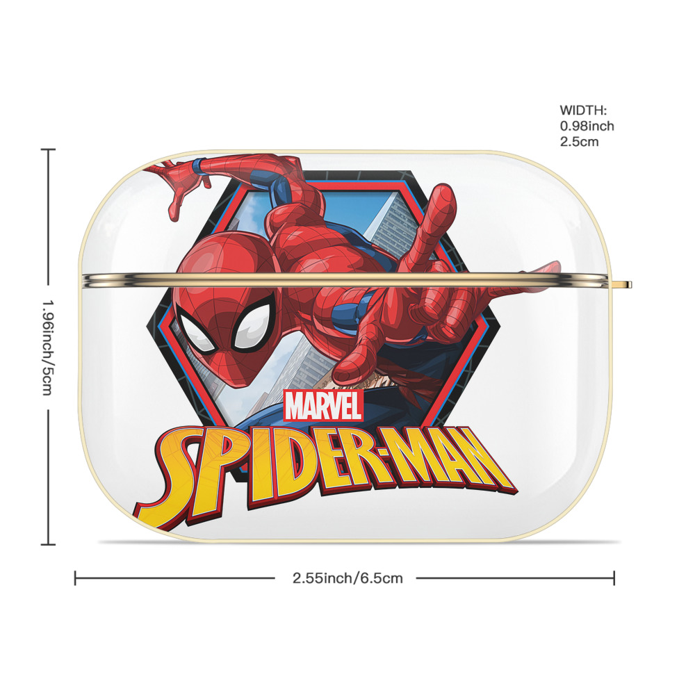 Spider Man スパイダーマン 【AirPods Pro用】ハードシェル保護ケース｜耐衝撃・防指紋・カラビナ付き商品仕様