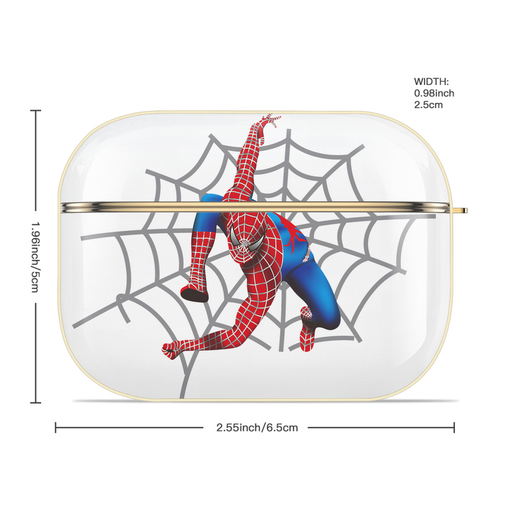 Spider Man スパイダーマン 【AirPods Pro用】ハードシェル保護ケース｜耐衝撃・防指紋・カラビナ付き商品仕様