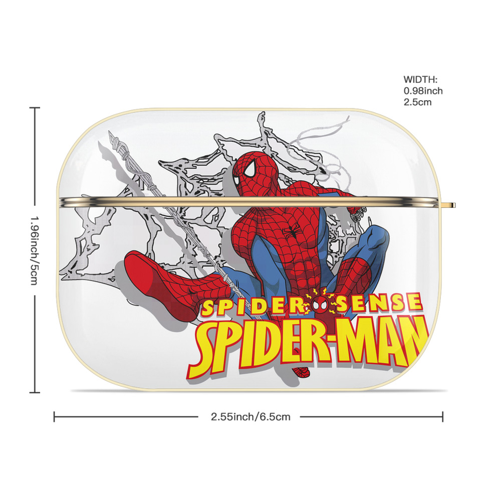 Spider Man スパイダーマン 【AirPods Pro用】ハードシェル保護ケース｜耐衝撃・防指紋・カラビナ付き商品仕様