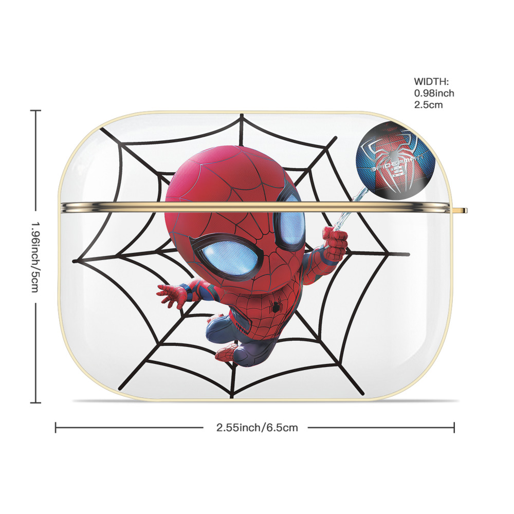Spider Man スパイダーマン 【AirPods Pro用】ハードシェル保護ケース｜耐衝撃・防指紋・カラビナ付き商品仕様
