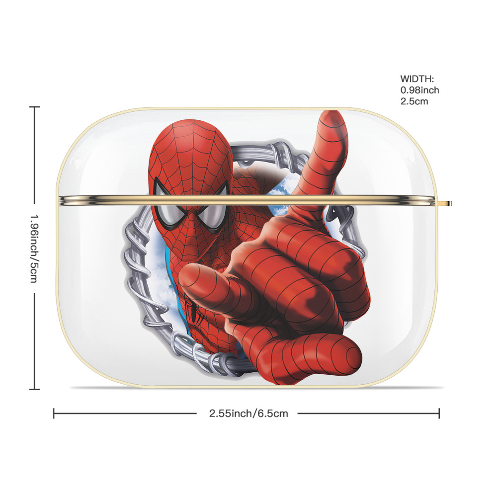 Spider Man スパイダーマン 【AirPods Pro用】ハードシェル保護ケース｜耐衝撃・防指紋・カラビナ付き商品仕様