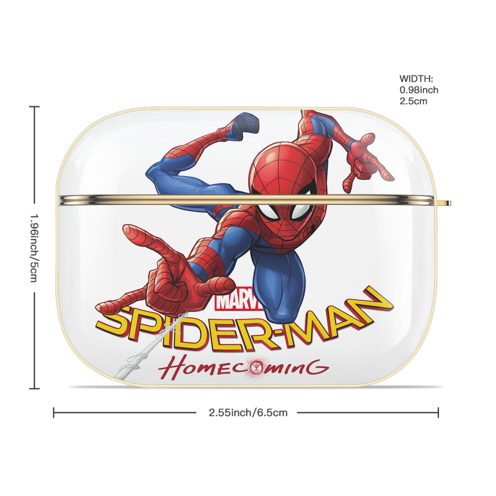 Spider Man スパイダーマン 【AirPods Pro用】ハードシェル保護ケース｜耐衝撃・防指紋・カラビナ付き商品仕様