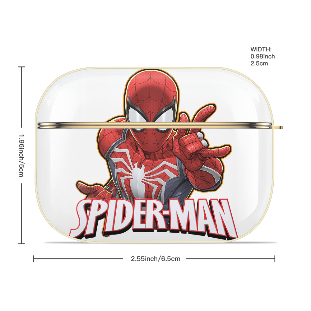 Spider Man スパイダーマン 【AirPods Pro用】ハードシェル保護ケース｜耐衝撃・防指紋・カラビナ付き商品仕様