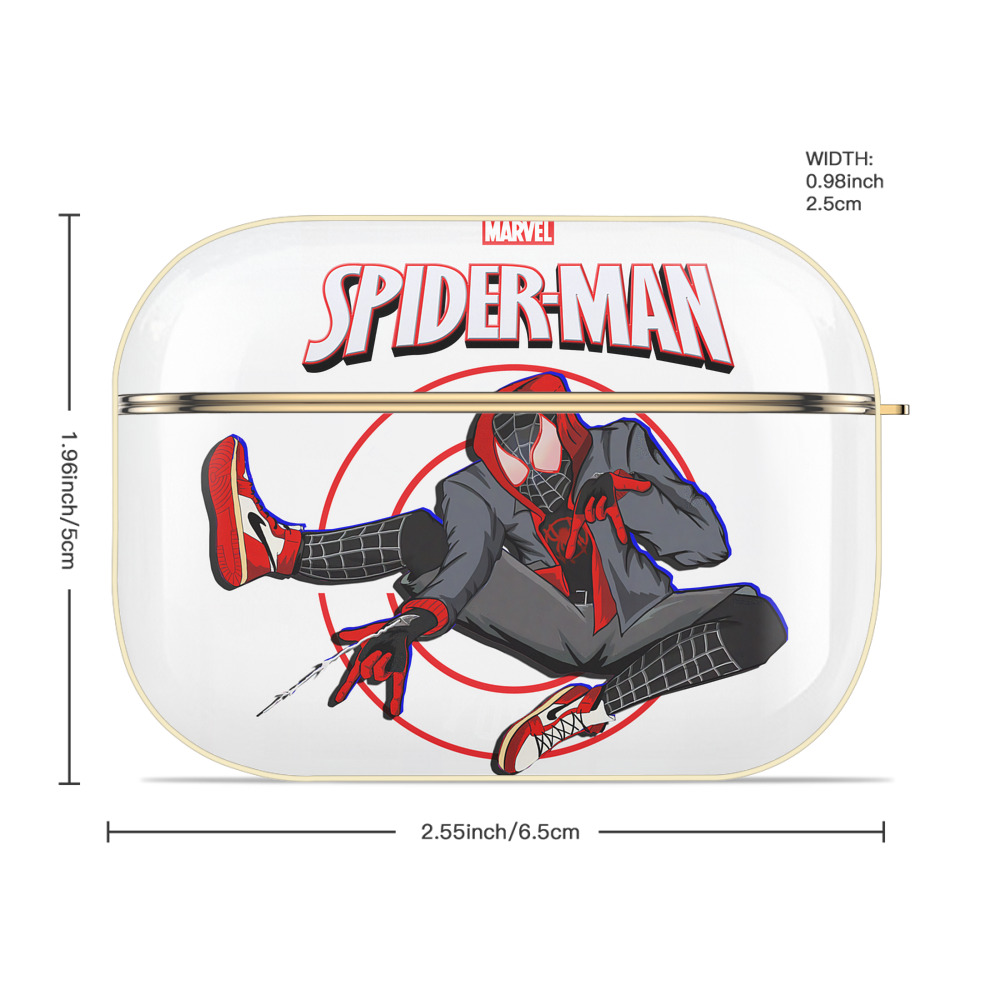 Spider Man スパイダーマン 【AirPods Pro用】ハードシェル保護ケース｜耐衝撃・防指紋・カラビナ付き商品仕様