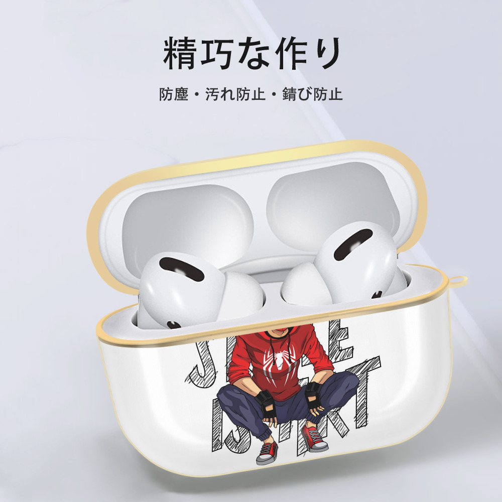 Spider Man スパイダーマン 【AirPods Pro用】ハードシェル保護ケース｜耐衝撃・防指紋・カラビナ付き商品仕様
