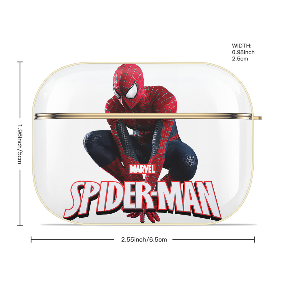 Spider Man スパイダーマン 【AirPods Pro用】ハードシェル保護ケース｜耐衝撃・防指紋・カラビナ付き商品仕様