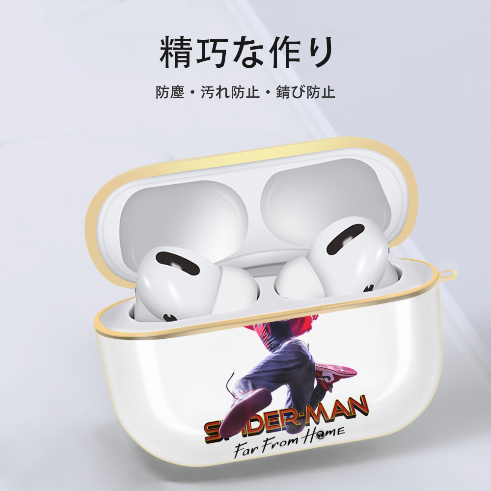 Spider Man スパイダーマン 【AirPods Pro用】ハードシェル保護ケース｜耐衝撃・防指紋・カラビナ付き商品仕様