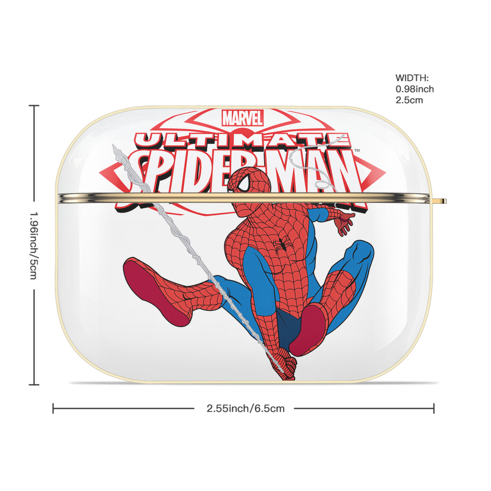 Spider Man スパイダーマン 【AirPods Pro用】ハードシェル保護ケース｜耐衝撃・防指紋・カラビナ付き商品仕様