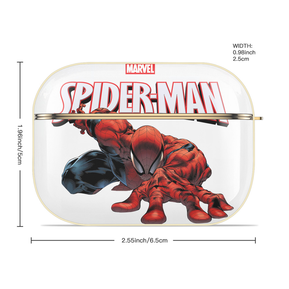 Spider Man スパイダーマン 【AirPods Pro用】ハードシェル保護ケース｜耐衝撃・防指紋・カラビナ付き商品仕様