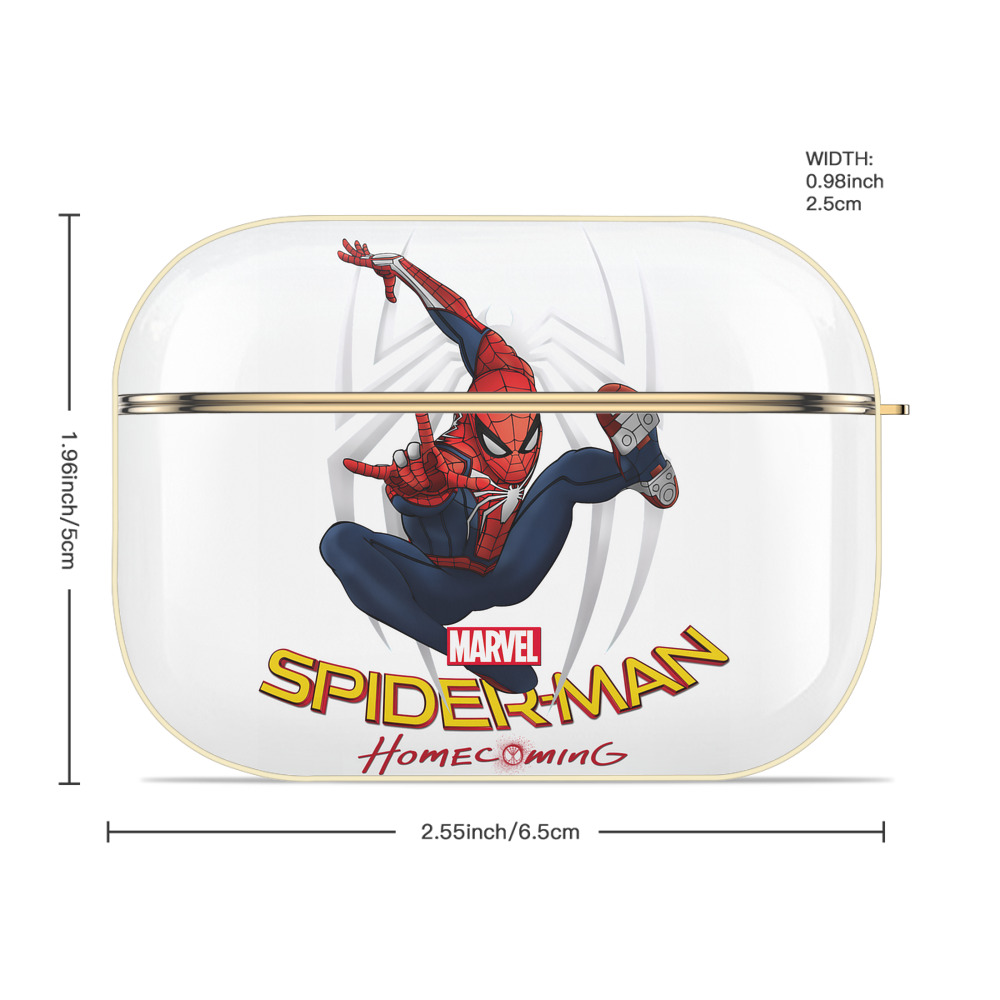 Spider Man スパイダーマン 【AirPods Pro用】ハードシェル保護ケース｜耐衝撃・防指紋・カラビナ付き商品仕様