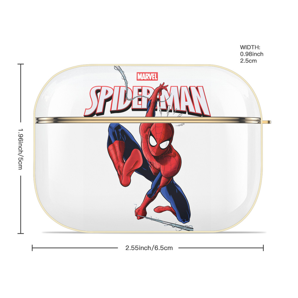Spider Man スパイダーマン 【AirPods Pro用】ハードシェル保護ケース｜耐衝撃・防指紋・カラビナ付き商品仕様