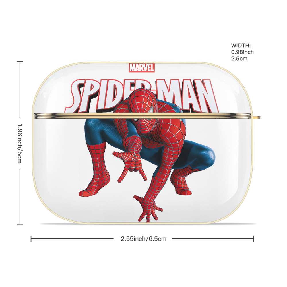 Spider Man スパイダーマン 【AirPods Pro用】ハードシェル保護ケース｜耐衝撃・防指紋・カラビナ付き商品仕様