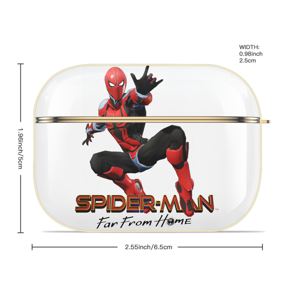 Spider Man スパイダーマン 【AirPods Pro用】ハードシェル保護ケース｜耐衝撃・防指紋・カラビナ付き商品仕様