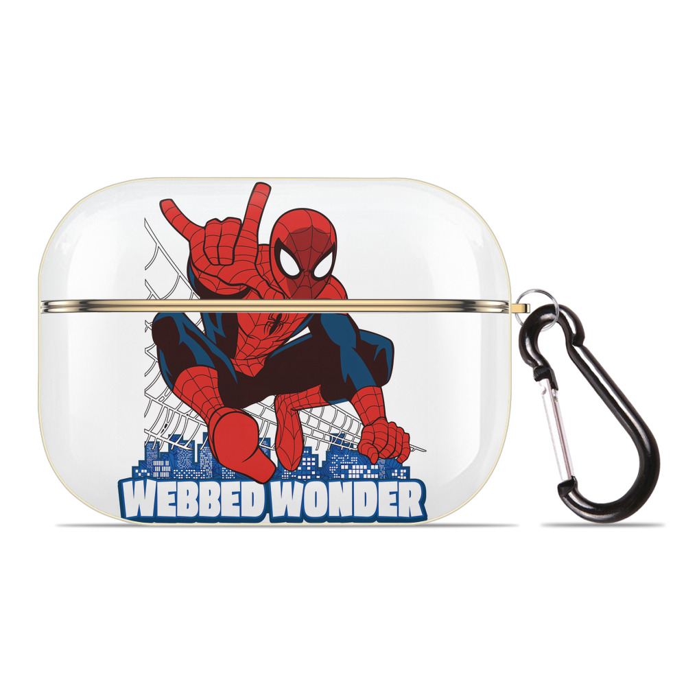 （画像用） Spider Man スパイダーマン 【AirPods Pro用】ハードシェル保護ケース｜耐衝撃・防指紋・カラビナ付き商品仕様