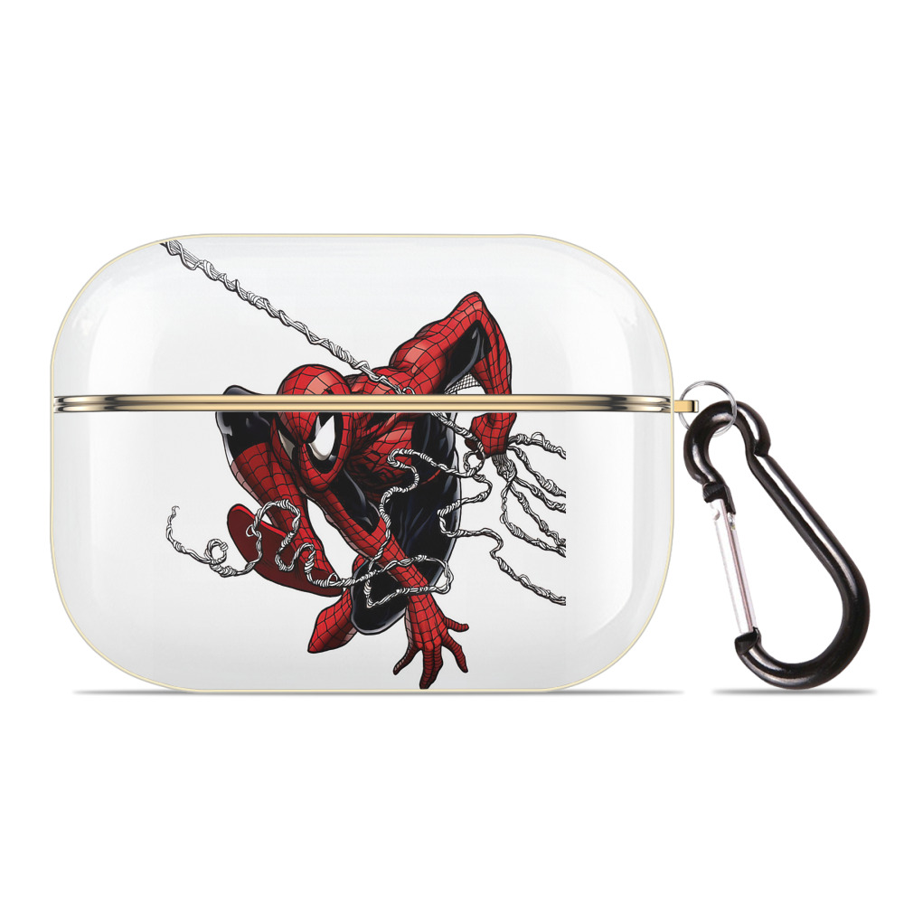 （画像用） Spider Man スパイダーマン 【AirPods Pro用】ハードシェル保護ケース｜耐衝撃・防指紋・カラビナ付き商品仕様