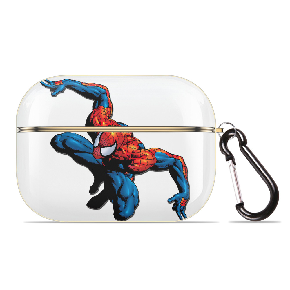 （画像用） Spider Man スパイダーマン 【AirPods Pro用】ハードシェル保護ケース｜耐衝撃・防指紋・カラビナ付き商品仕様