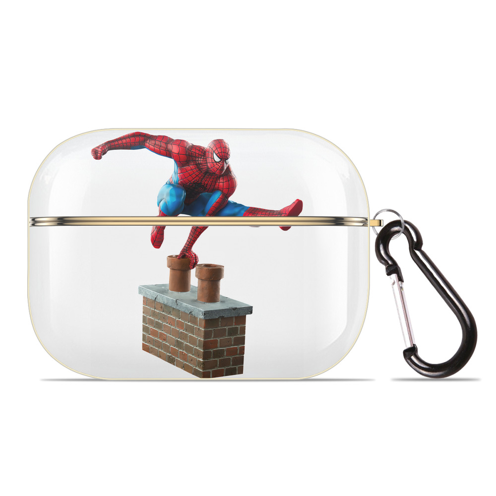 （画像用） Spider Man スパイダーマン 【AirPods Pro用】ハードシェル保護ケース｜耐衝撃・防指紋・カラビナ付き商品仕様