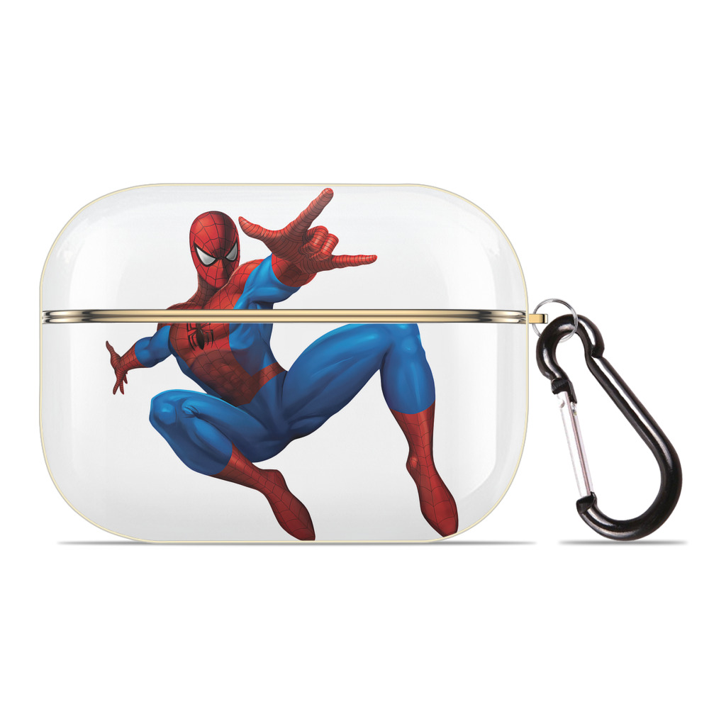 （画像用） Spider Man スパイダーマン 【AirPods Pro用】ハードシェル保護ケース｜耐衝撃・防指紋・カラビナ付き商品仕様