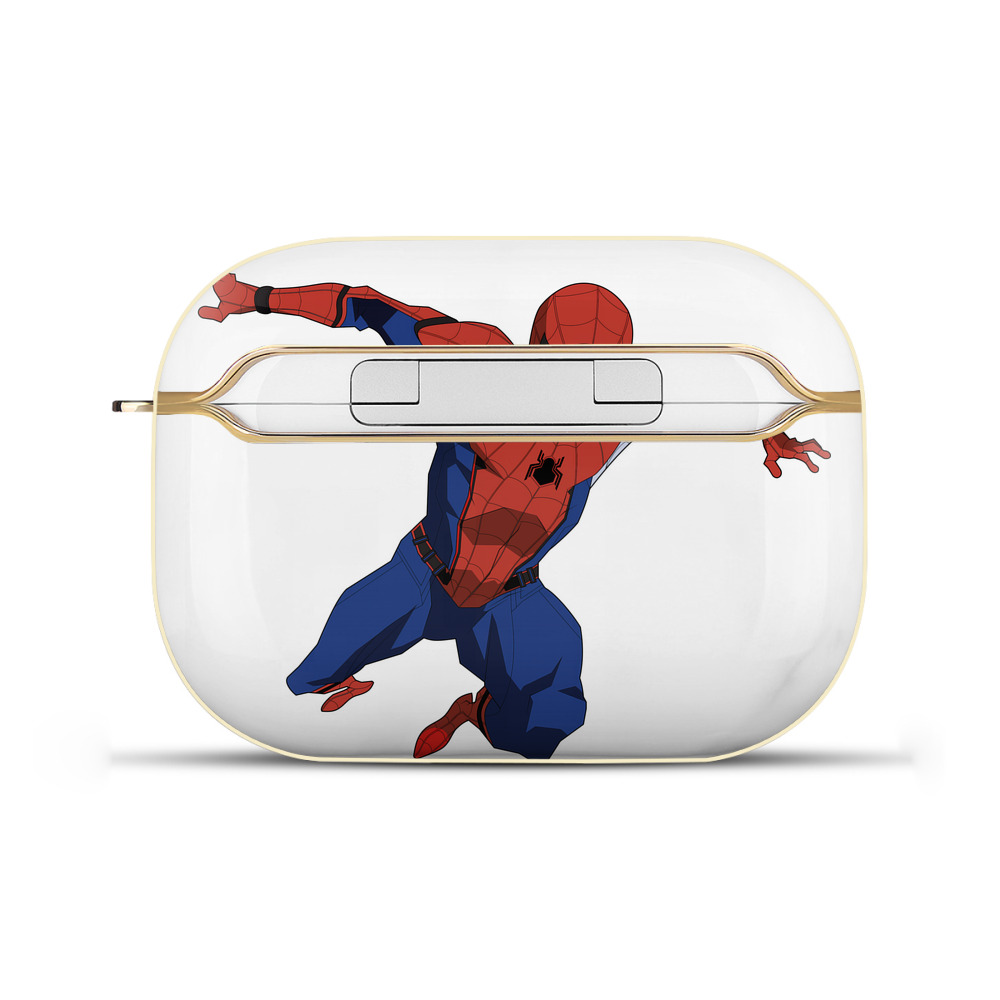 （画像用） Spider Man スパイダーマン 【AirPods Pro用】ハードシェル保護ケース｜耐衝撃・防指紋・カラビナ付き商品仕様