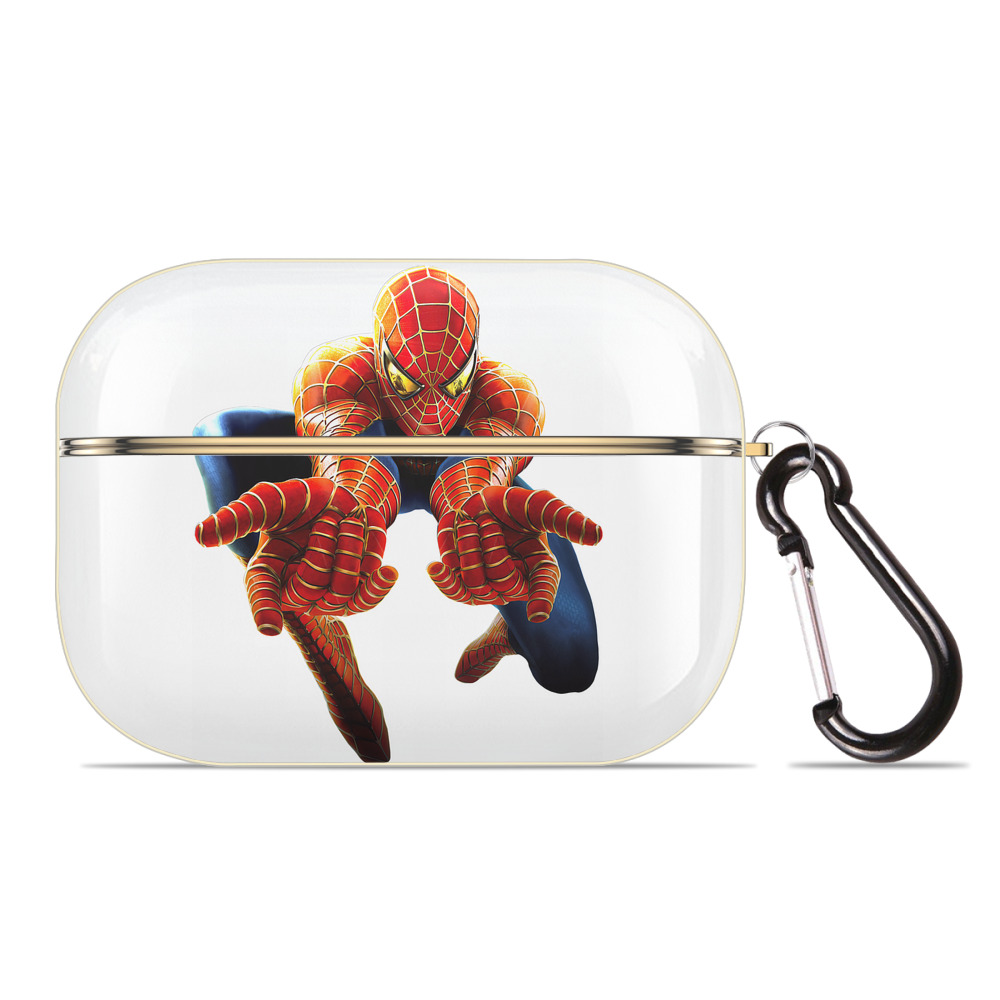（画像用） Spider Man スパイダーマン 【AirPods Pro用】ハードシェル保護ケース｜耐衝撃・防指紋・カラビナ付き商品仕様
