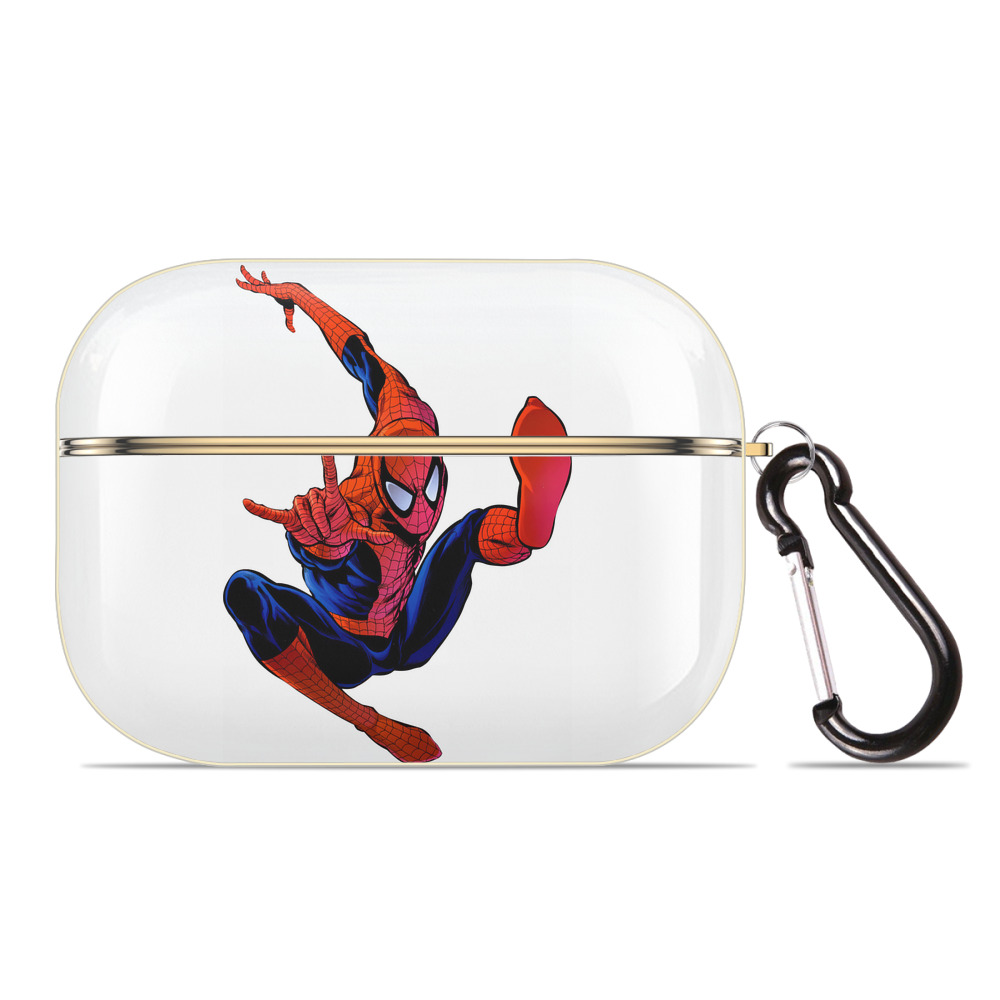 （画像用） Spider Man スパイダーマン 【AirPods Pro用】ハードシェル保護ケース｜耐衝撃・防指紋・カラビナ付き商品仕様