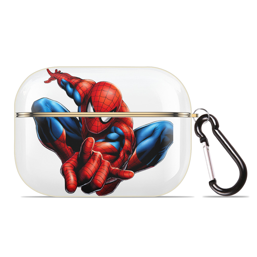 （画像用） Spider Man スパイダーマン 【AirPods Pro用】ハードシェル保護ケース｜耐衝撃・防指紋・カラビナ付き商品仕様