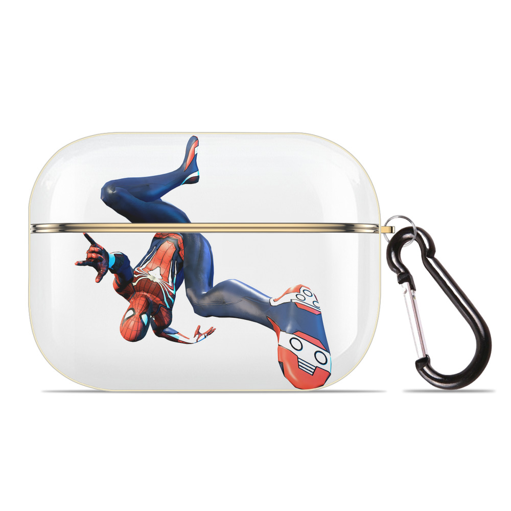 （画像用） Spider Man スパイダーマン 【AirPods Pro用】ハードシェル保護ケース｜耐衝撃・防指紋・カラビナ付き商品仕様