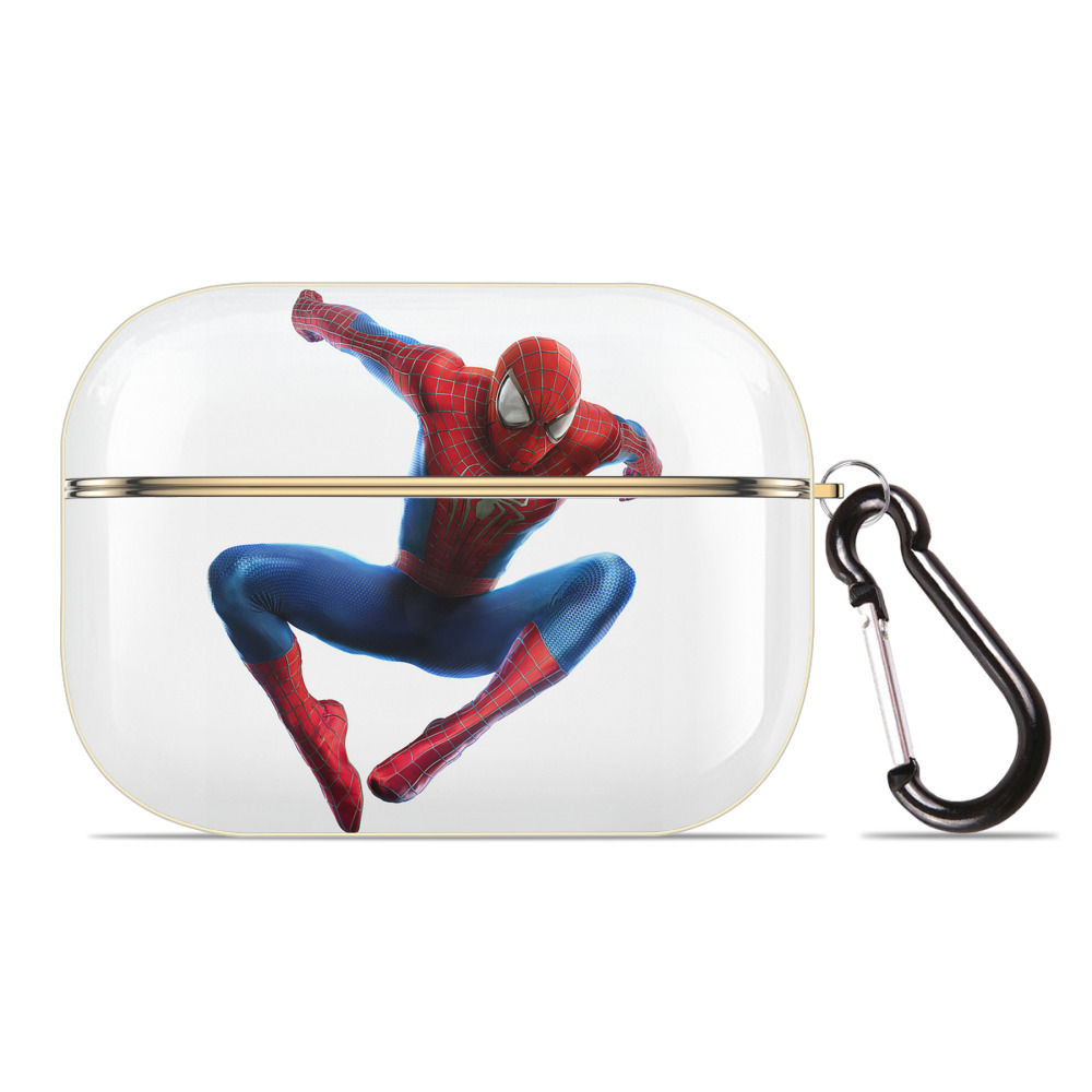 （画像用） Spider Man スパイダーマン 【AirPods Pro用】ハードシェル保護ケース｜耐衝撃・防指紋・カラビナ付き商品仕様
