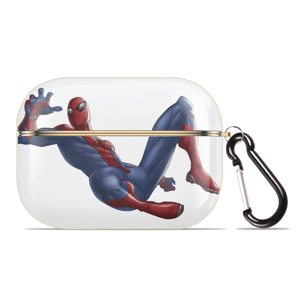 （画像用） Spider Man スパイダーマン 【AirPods Pro用】ハードシェル保護ケース｜耐衝撃・防指紋・カラビナ付き商品仕様