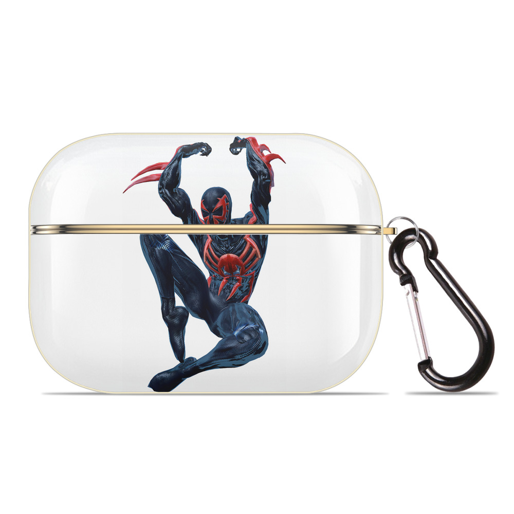（画像用） Spider Man スパイダーマン 【AirPods Pro用】ハードシェル保護ケース｜耐衝撃・防指紋・カラビナ付き商品仕様