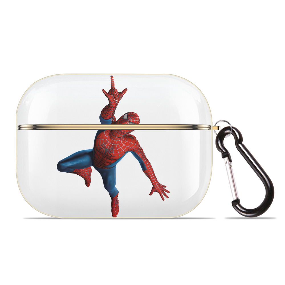 （画像用） Spider Man スパイダーマン 【AirPods Pro用】ハードシェル保護ケース｜耐衝撃・防指紋・カラビナ付き商品仕様