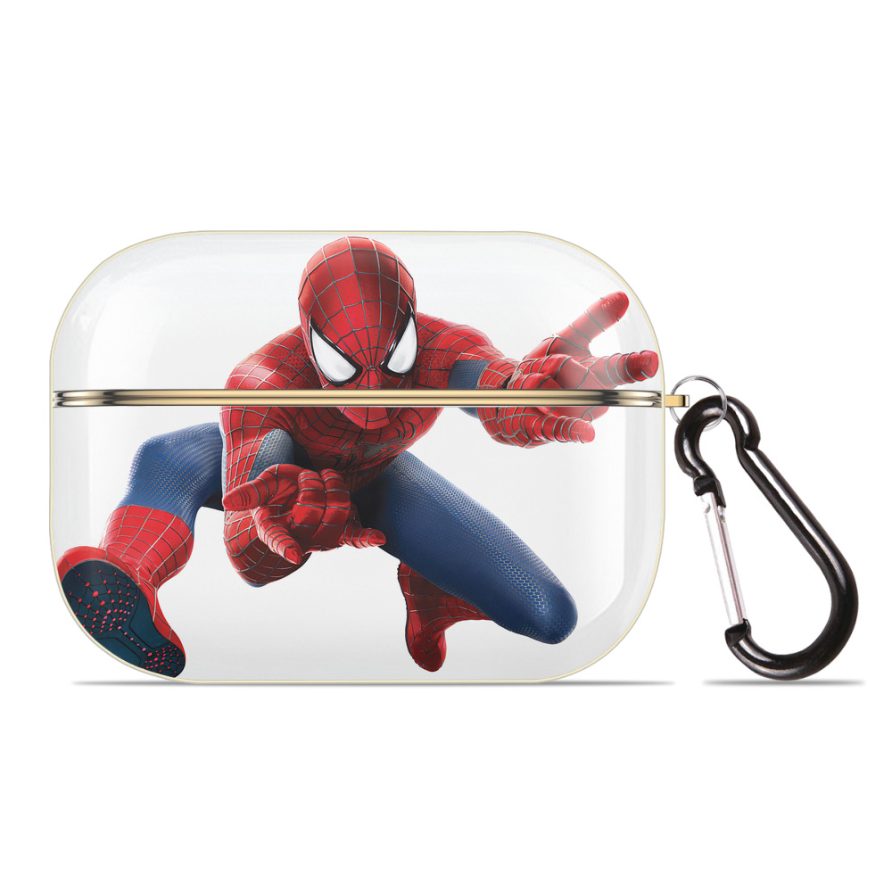 （画像用） Spider Man スパイダーマン 【AirPods Pro用】ハードシェル保護ケース｜耐衝撃・防指紋・カラビナ付き商品仕様