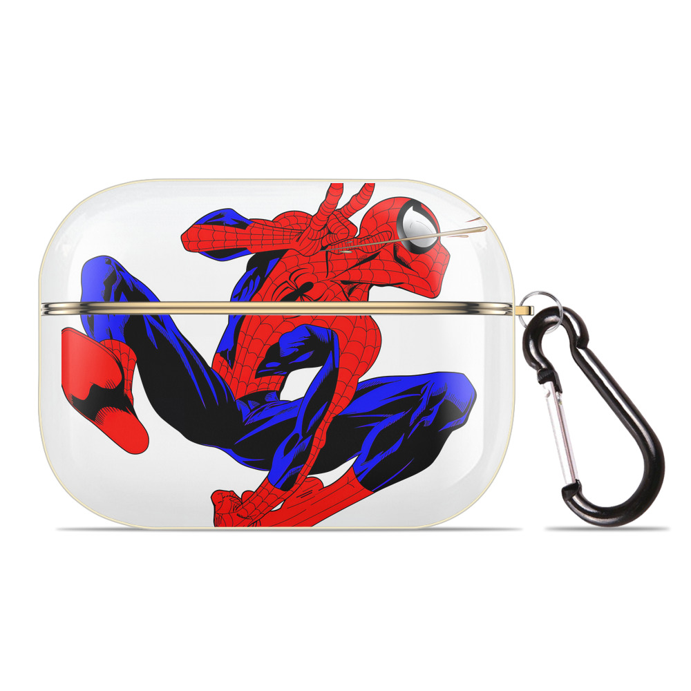 （画像用） Spider Man スパイダーマン 【AirPods Pro用】ハードシェル保護ケース｜耐衝撃・防指紋・カラビナ付き商品仕様