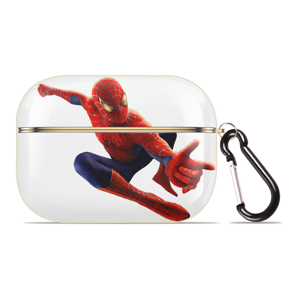 （画像用） Spider Man スパイダーマン 【AirPods Pro用】ハードシェル保護ケース｜耐衝撃・防指紋・カラビナ付き商品仕様