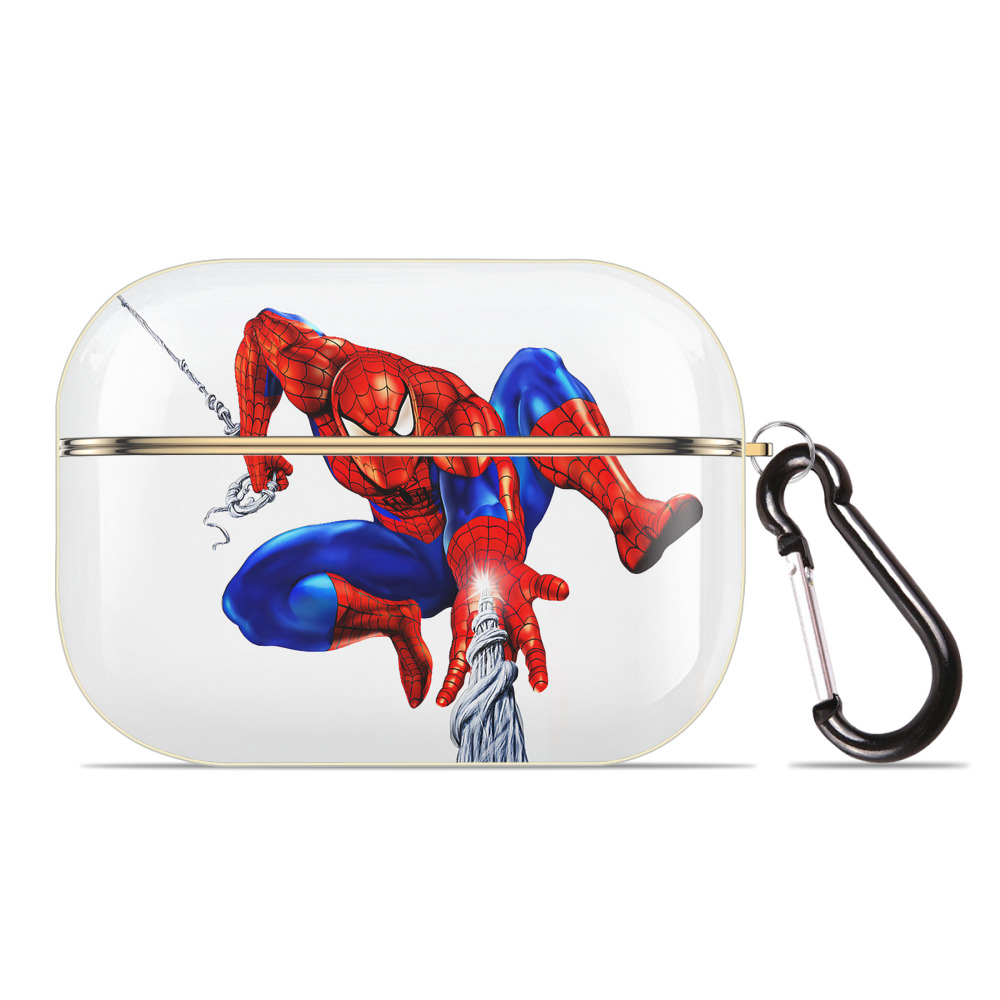 （画像用） Spider Man スパイダーマン 【AirPods Pro用】ハードシェル保護ケース｜耐衝撃・防指紋・カラビナ付き商品仕様