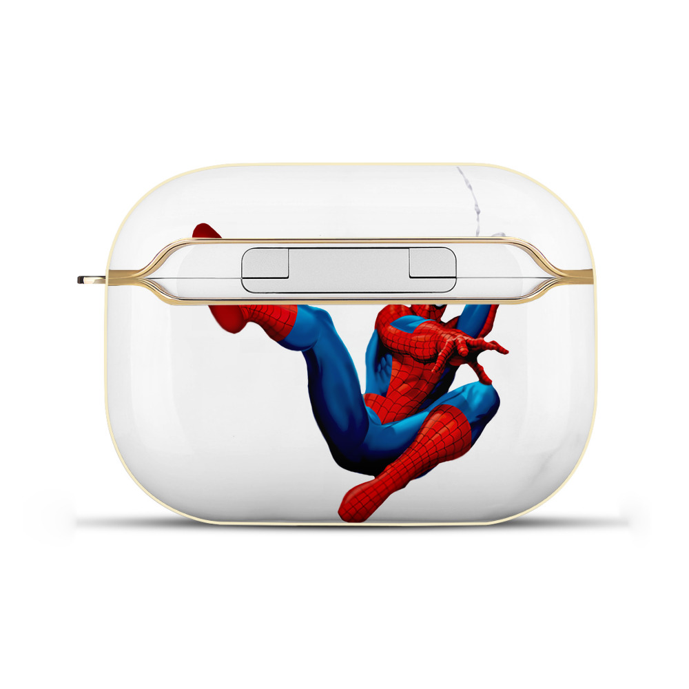 （画像用） Spider Man スパイダーマン 【AirPods Pro用】ハードシェル保護ケース｜耐衝撃・防指紋・カラビナ付き商品仕様