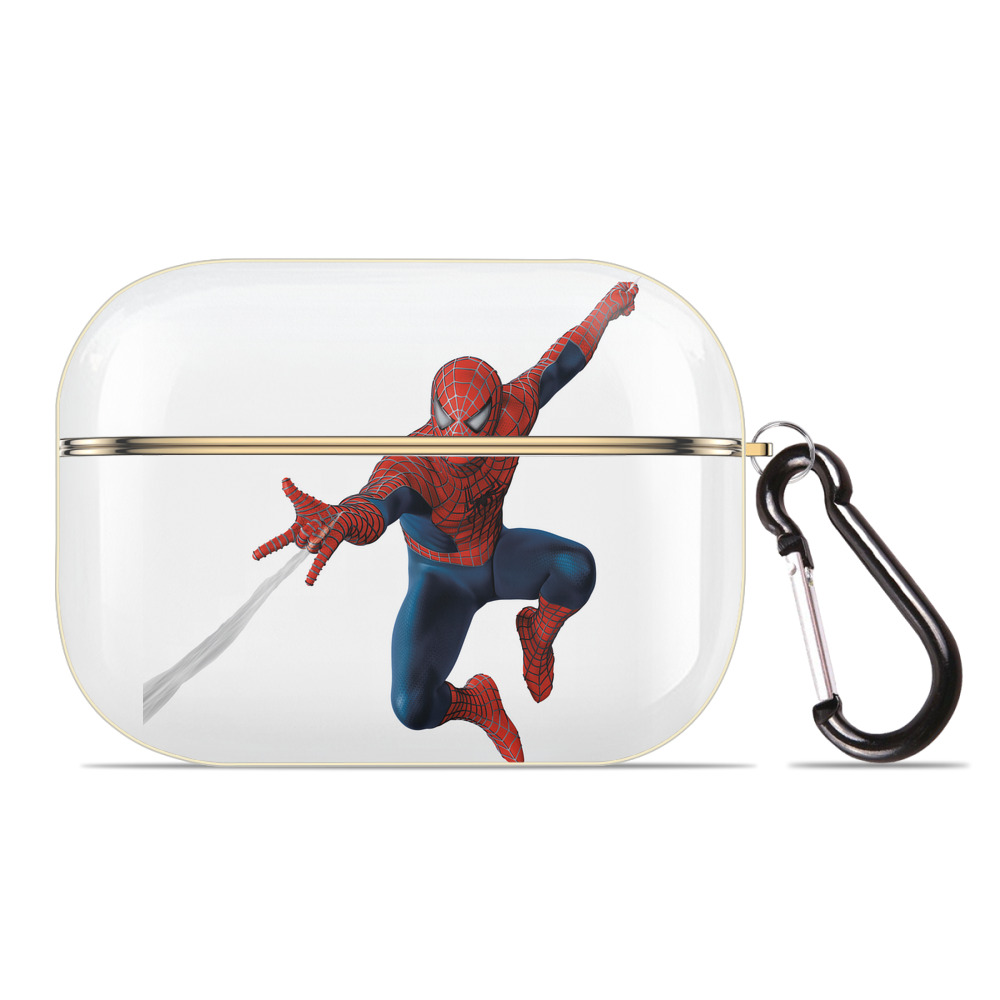 （画像用） Spider Man スパイダーマン 【AirPods Pro用】ハードシェル保護ケース｜耐衝撃・防指紋・カラビナ付き商品仕様