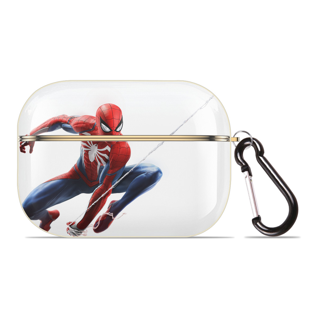 （画像用） Spider Man スパイダーマン 【AirPods Pro用】ハードシェル保護ケース｜耐衝撃・防指紋・カラビナ付き商品仕様