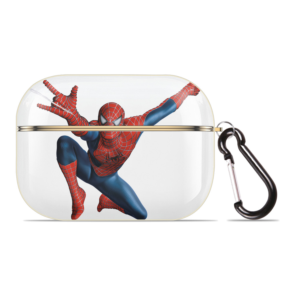 （画像用） Spider Man スパイダーマン 【AirPods Pro用】ハードシェル保護ケース｜耐衝撃・防指紋・カラビナ付き商品仕様