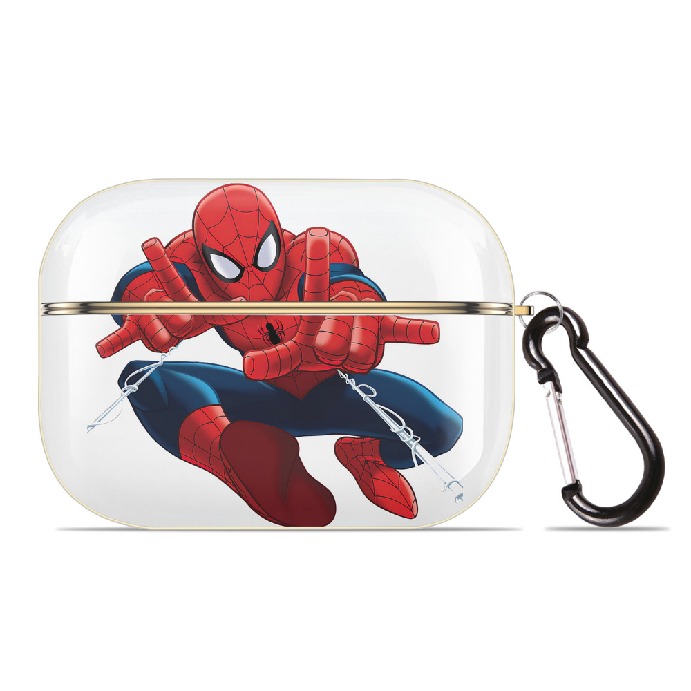 （画像用） Spider Man スパイダーマン 【AirPods Pro用】ハードシェル保護ケース｜耐衝撃・防指紋・カラビナ付き商品仕様