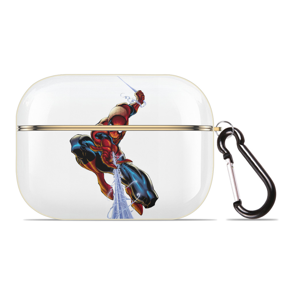（画像用） Spider Man スパイダーマン 【AirPods Pro用】ハードシェル保護ケース｜耐衝撃・防指紋・カラビナ付き商品仕様
