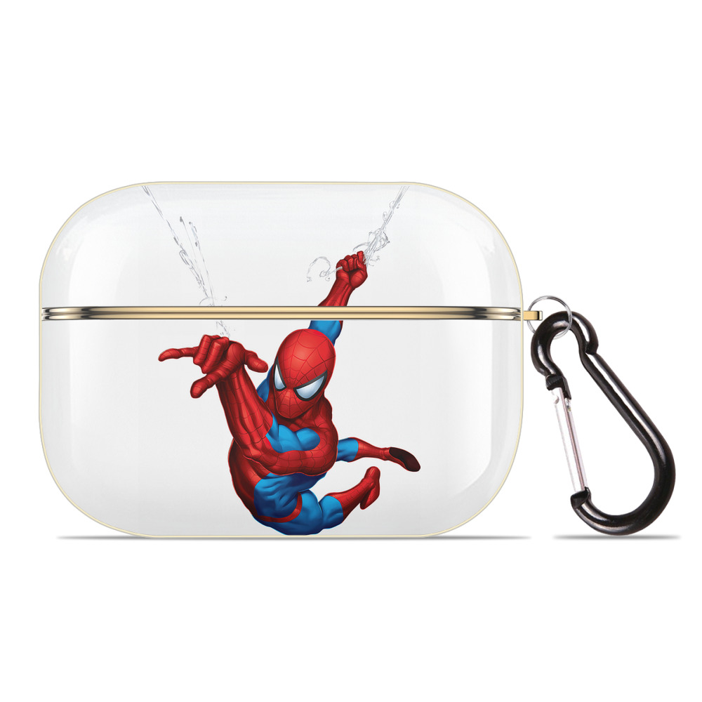 （画像用） Spider Man スパイダーマン 【AirPods Pro用】ハードシェル保護ケース｜耐衝撃・防指紋・カラビナ付き商品仕様