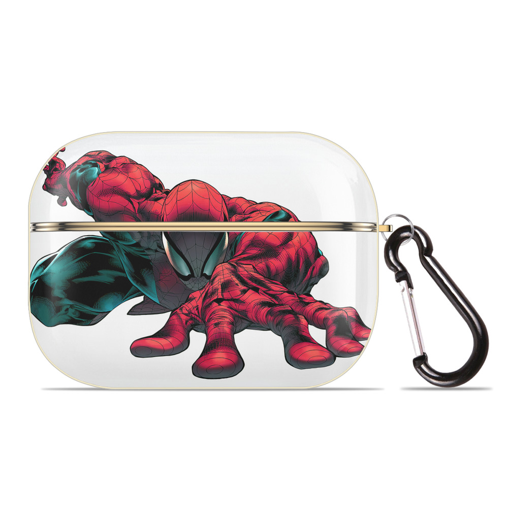 （画像用） Spider Man スパイダーマン 【AirPods Pro用】ハードシェル保護ケース｜耐衝撃・防指紋・カラビナ付き商品仕様