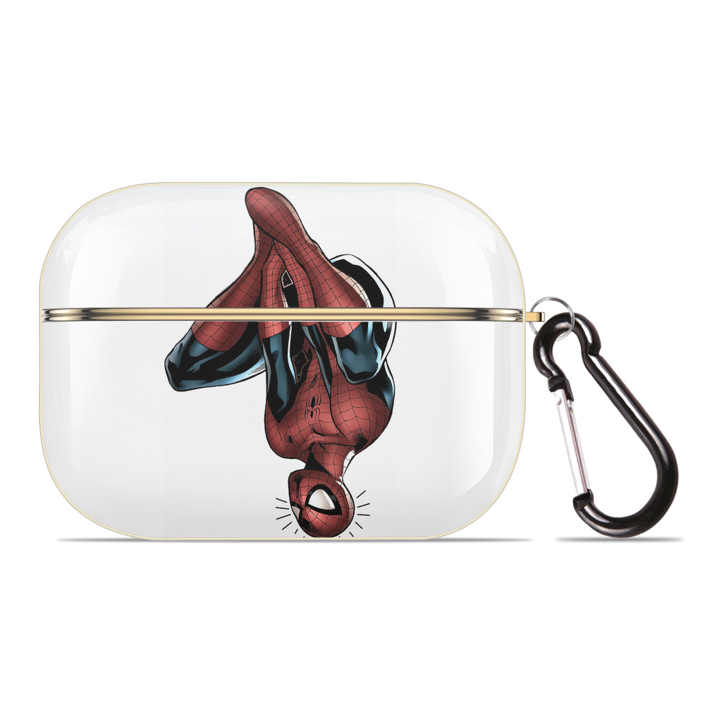 （画像用） Spider Man スパイダーマン 【AirPods Pro用】ハードシェル保護ケース｜耐衝撃・防指紋・カラビナ付き商品仕様