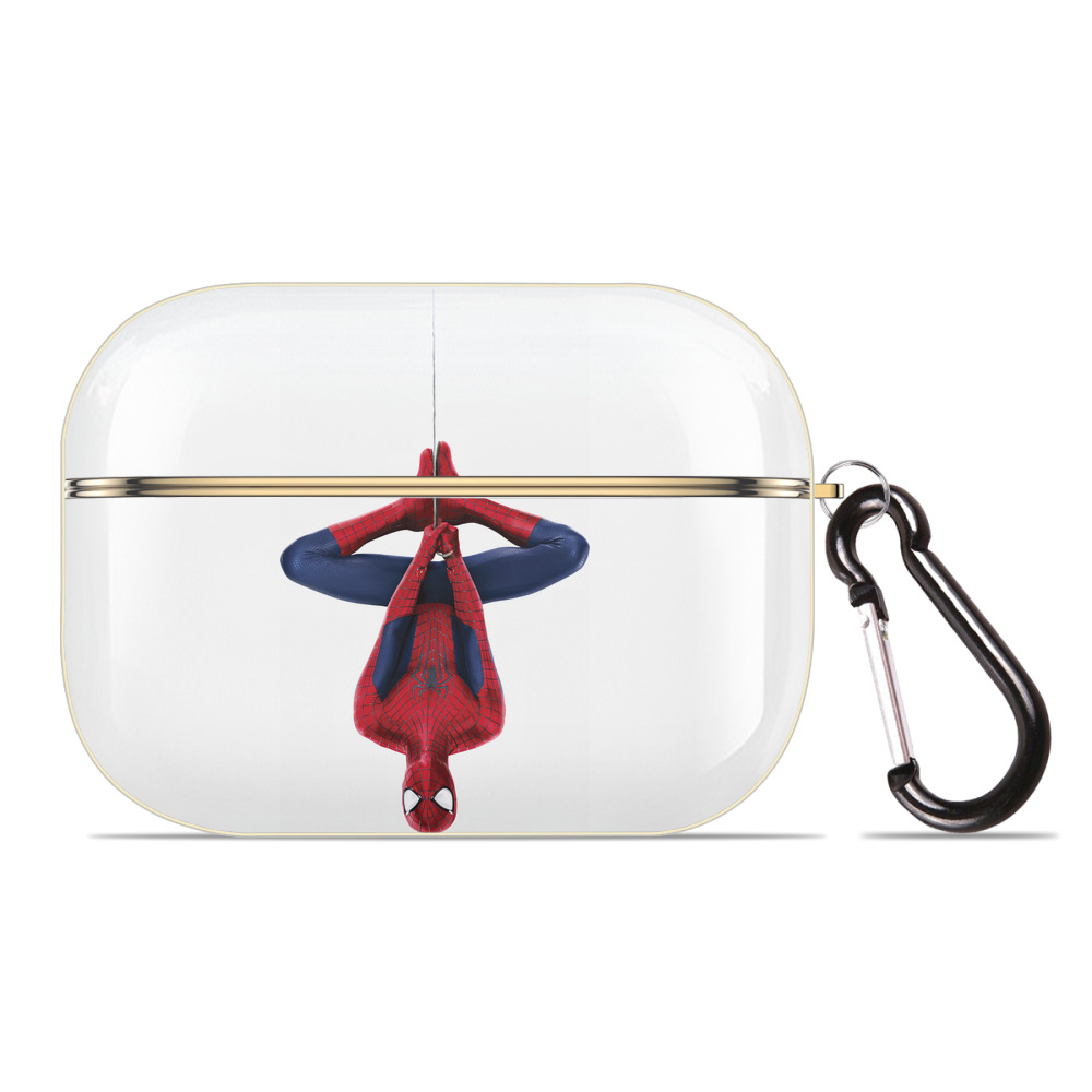 （画像用） Spider Man スパイダーマン 【AirPods Pro用】ハードシェル保護ケース｜耐衝撃・防指紋・カラビナ付き商品仕様