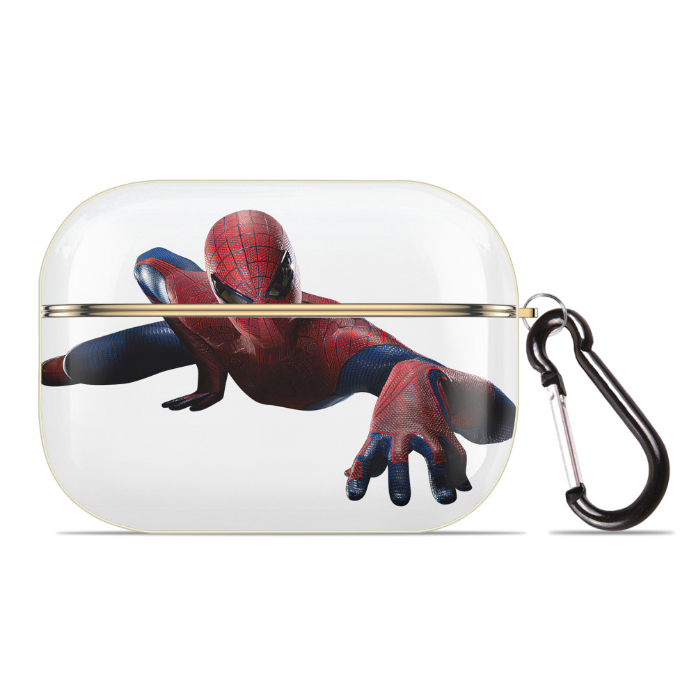 （画像用） Spider Man スパイダーマン 【AirPods Pro用】ハードシェル保護ケース｜耐衝撃・防指紋・カラビナ付き商品仕様